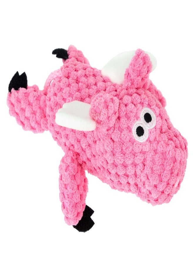 goDog Just for Me Flying Pig Checkers with Chew Guard Technology Tough Plush Dog Toy, Pink, Small - Image 1